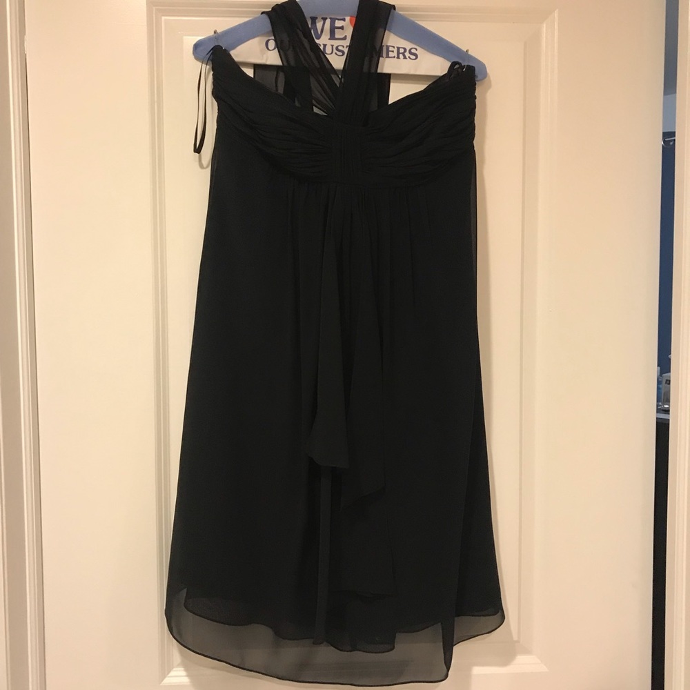 Black Strapless Knee Length Dress Party Formal